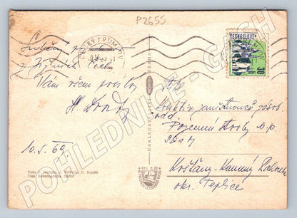 Pohlednice Český Krumlov zámek náměstí zn 1969 (P2655)