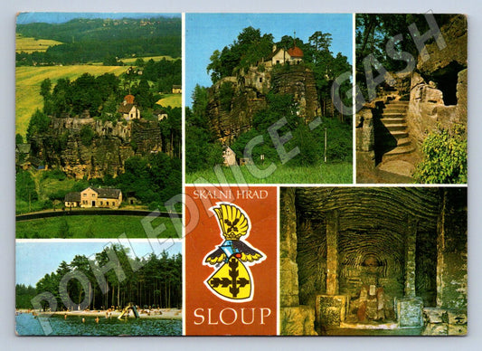 Pohlednice Sloup skalní hrad pískovcový CZ raz (P2656)