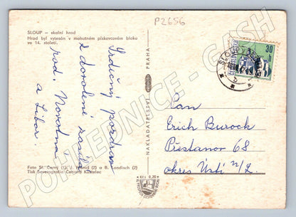 Pohlednice Sloup skalní hrad pískovcový CZ raz (P2656)