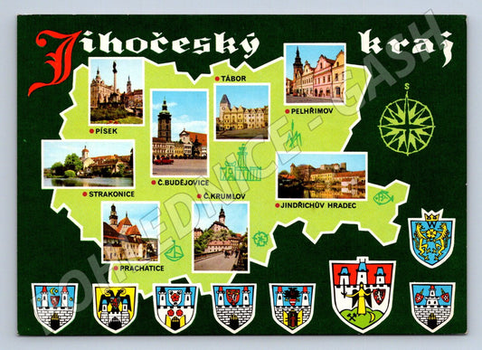 Pohlednice Jihočeský kraj koláž měst (P2666)