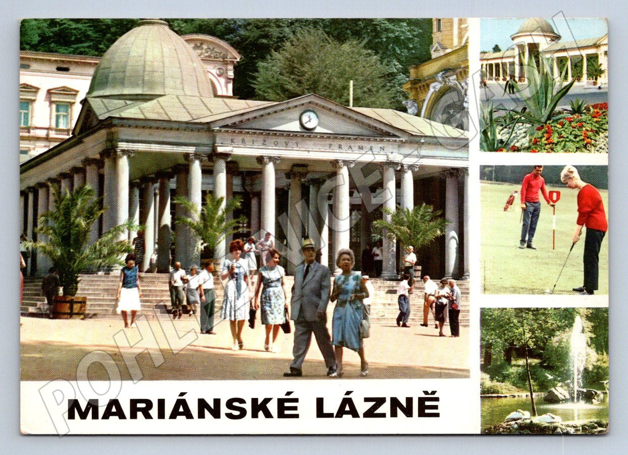 Pohlednice Mariánské Lázně koláž 70 léta (P2669)