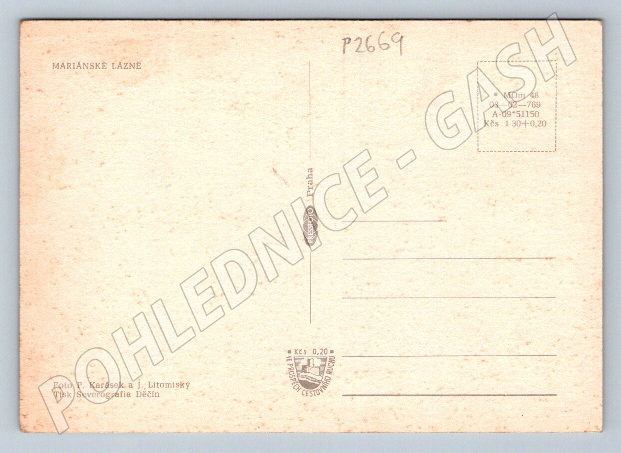 Pohlednice Mariánské Lázně koláž 70 léta (P2669)