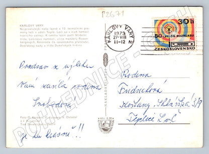 Pohlednice Karlovy Vary koláž památek PP 1973 (P2671)