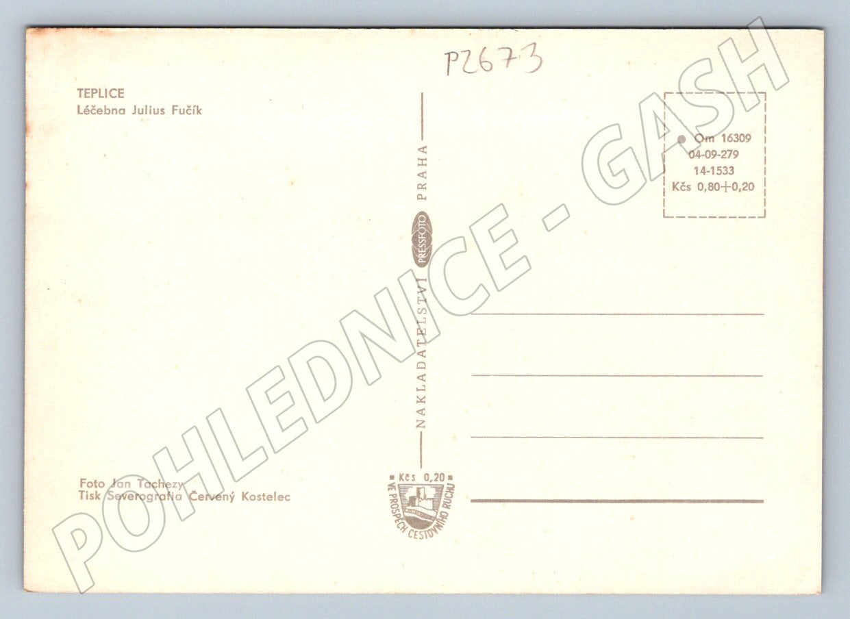 Pohlednice Teplice Léčebna Julius Fučík historická (P2673)