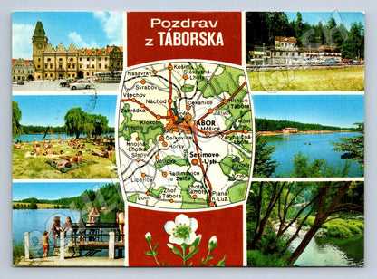 Pohlednice Táborsko pozdrav koláž mapa (P2677)