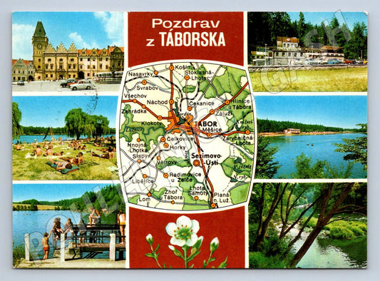 Pohlednice Táborsko pozdrav koláž mapa (P2677)