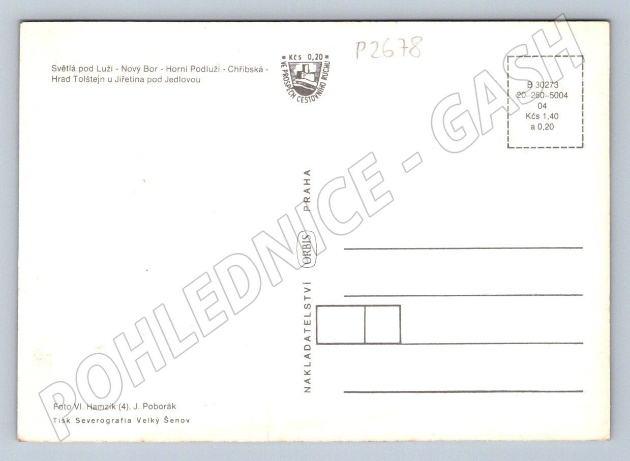 Pohlednice Lužické hory koláž s mapou (P2678)