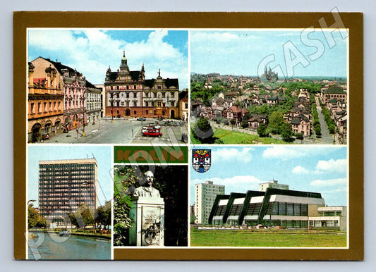 Pohlednice Kolín koláž památky a moderní architektura (P2680)
