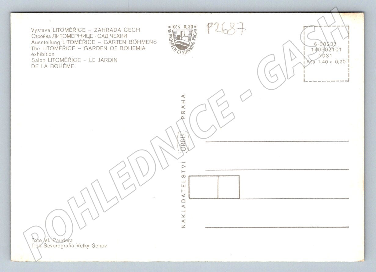 Pohlednice Litoměřice Zahrada Čech koláž (P2687)