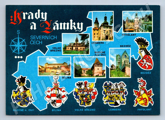 Pohlednice Hrady a zámky sev Čech koláž (P2689)