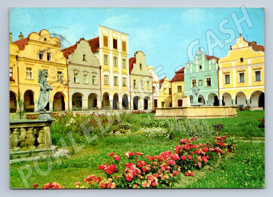 Pohlednice Telč náměstí Míru kolorovaná psaná ČSSR (P2696)