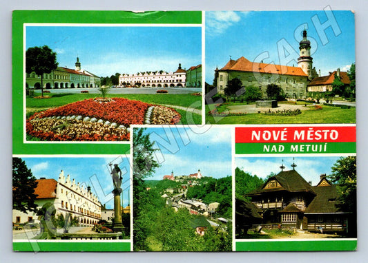 Pohlednice Nové Město nad Metují koláž památek (P2700)