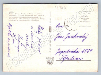 Pohlednice zámek Kozel koláž exteriéry interiéry (P2703)
