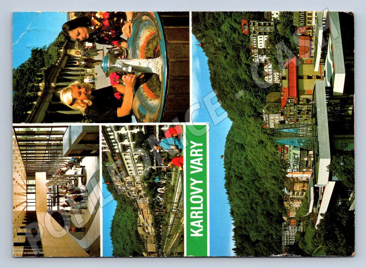 Pohlednice Karlovy Vary koláž Československo PP (P2706)