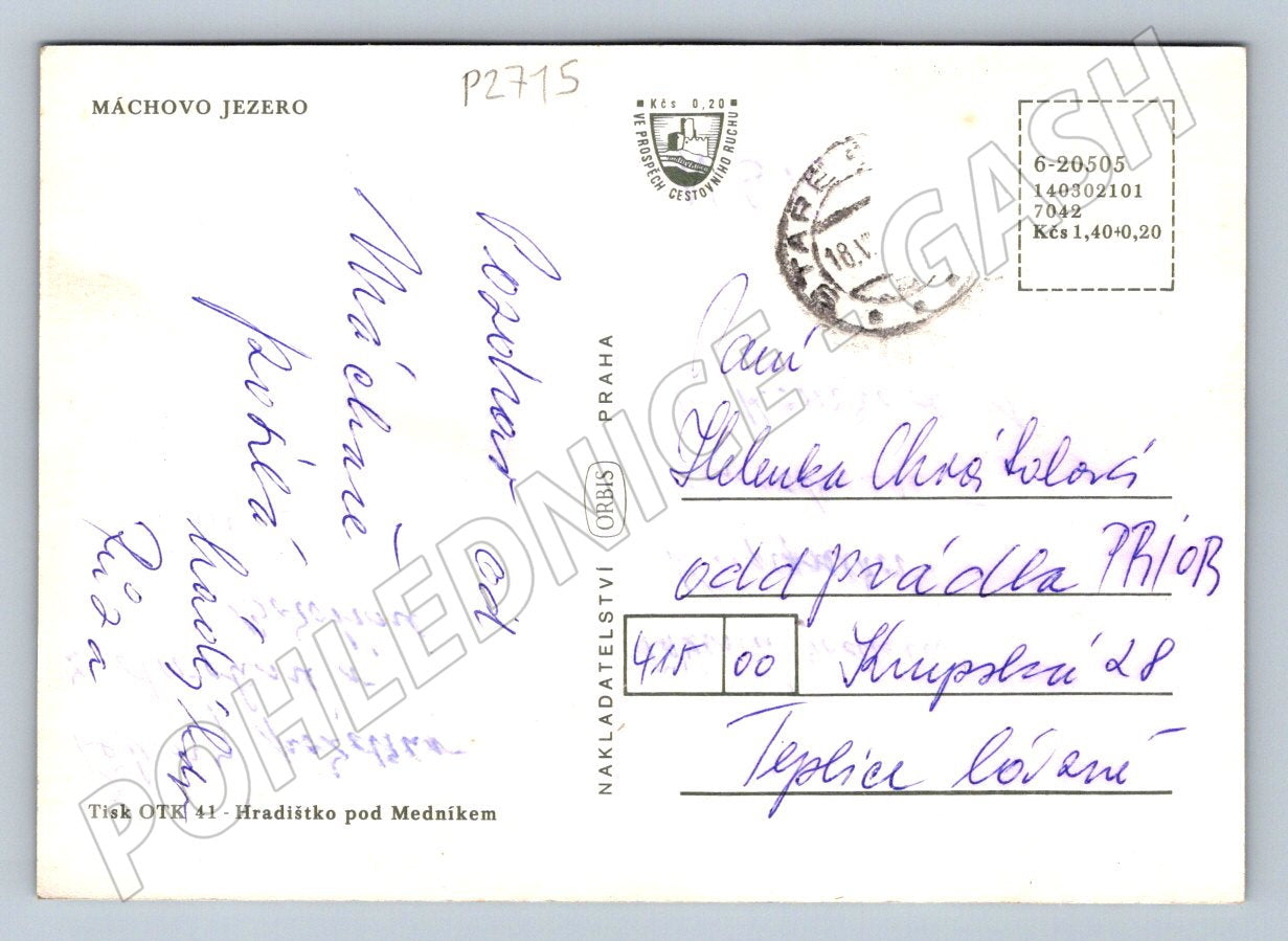 Pohlednice Máchovo jezero koláž lodě plachetnice retro (P2715)
