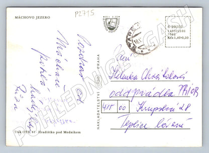 Pohlednice Máchovo jezero koláž lodě plachetnice retro (P2715)