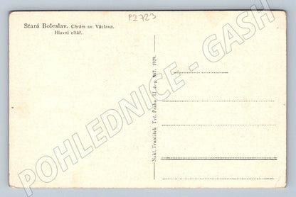 Pohlednice Stará Boleslav Chrám sv Václava hlavní oltář 1929 (P2723)