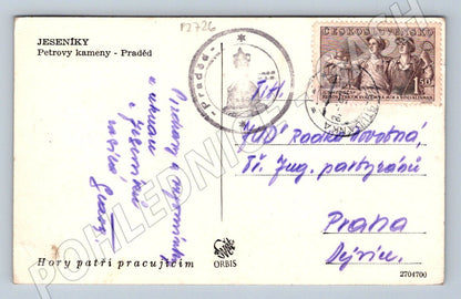 Pohlednice Jeseníky Petrovy kameny Praděd zimní ČSR (P2726)