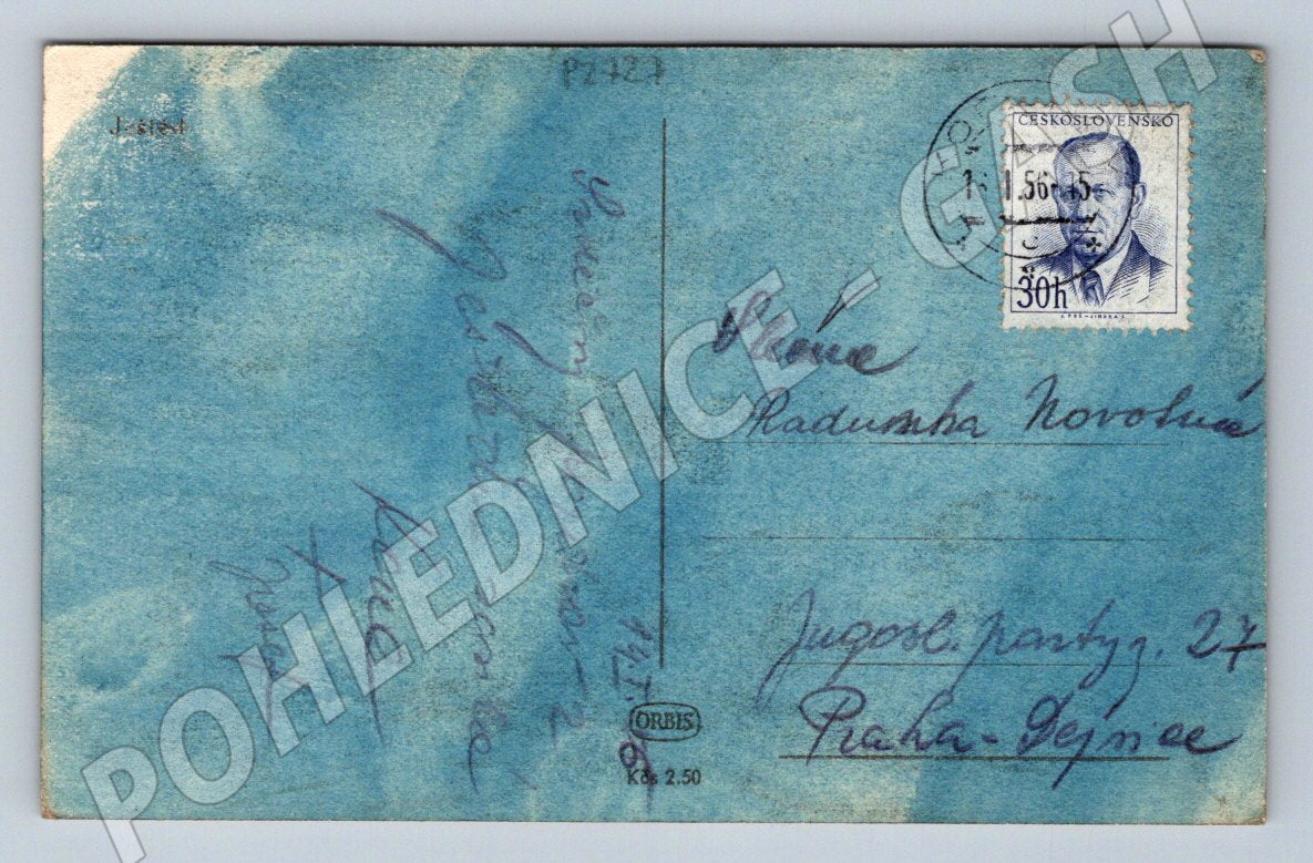 Pohlednice zimní krajina s hradem PP (P2727)