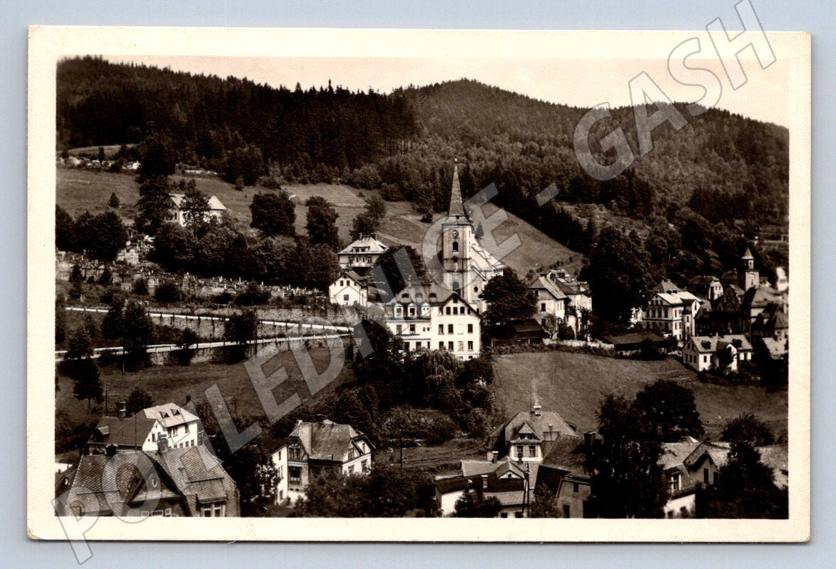 Pohlednice Janov nad Nisou Jizerské hory celkový pohled ČSR (P2731)