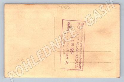 Stará fotografie Praha dva muži v kloboucích 1937 (P2753)