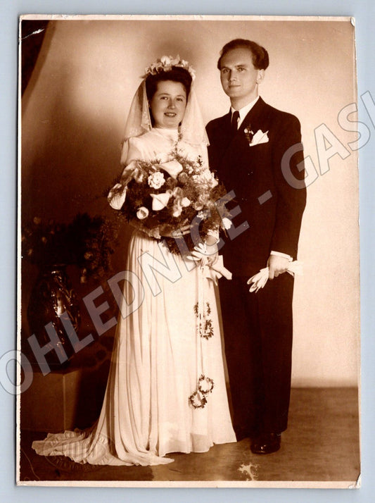 Stará fotografie svatební pár (P2763)