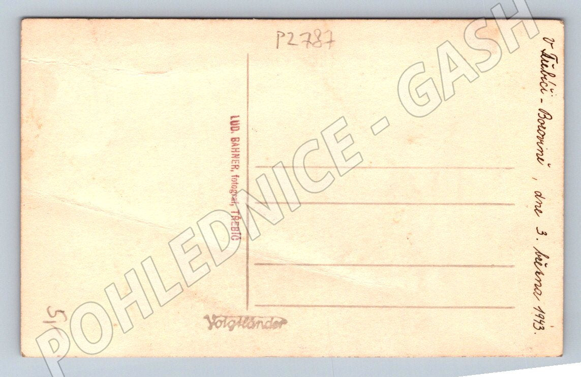 Pohlednice Třebíč portrét ženy 1943 (P2787)