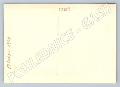 Stará fotografie tři mladé ženy s květinami 1949 (P2819)