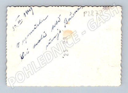Stará fotografie svatební pár u stolu 1949 (P2872)