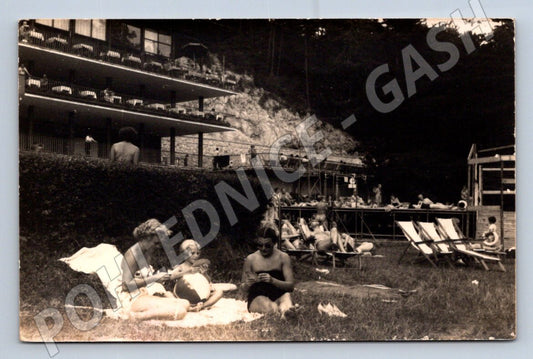 Stará fotografie koupaliště lidé (P2877)