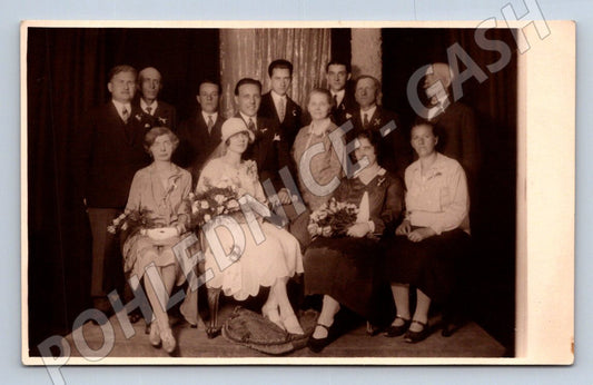 Stará fotografie skupina lidí svatba (P2881)