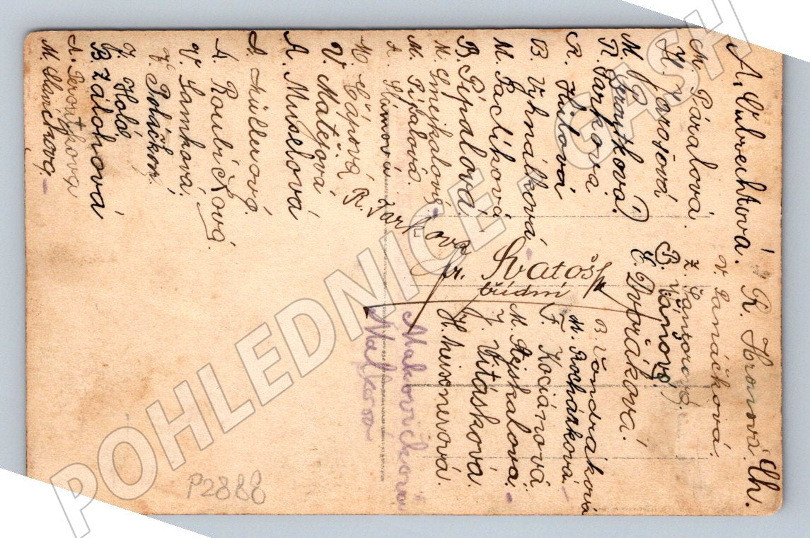 Stará fotografie skupina žáků a dospělých (P2888)