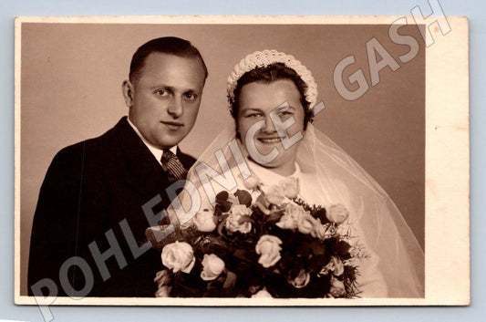 Stará fotografie Uhříněves svatební pár (P2902)
