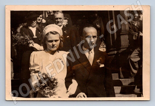 Stará fotografie Praha svatební pár 1946 (P2926)