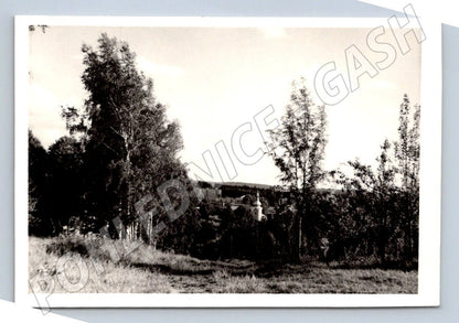 Stará fotografie krajina stromy a budovy (P2935)