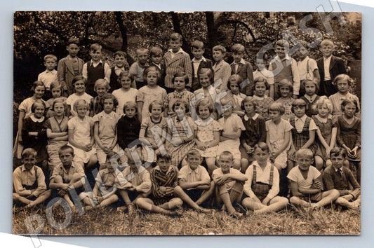 Stará fotografie skupina dětí školní třída (P2937)