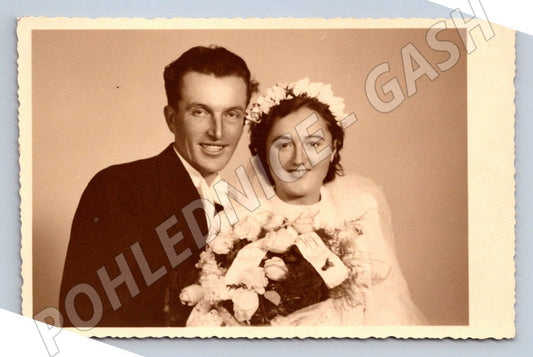 Stará fotografie svatební pár (P2938)