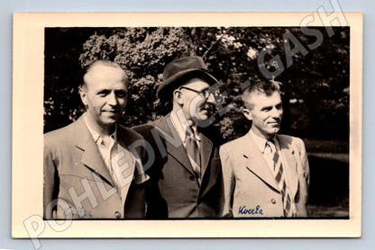 Stará fotografie tři muži Kucera Kocian (P2969)