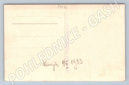 Pohlednice Slovensko Hrebienok muž na sněhu 1933 (P2972)