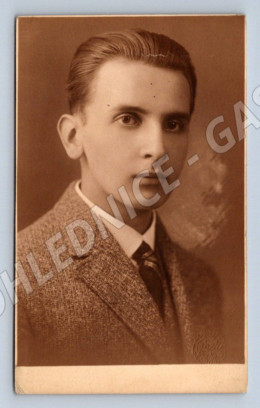 Pohlednice Praha portrét mladého muže 1923 (P3015)