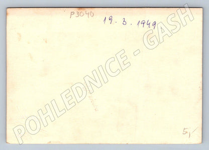 Stará fotografie žena v dlouhých šatech portrét 1949 (P3040)