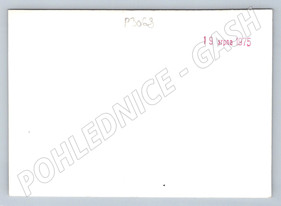 Stará fotografie skupina lidí před domem 1975 (P3068)