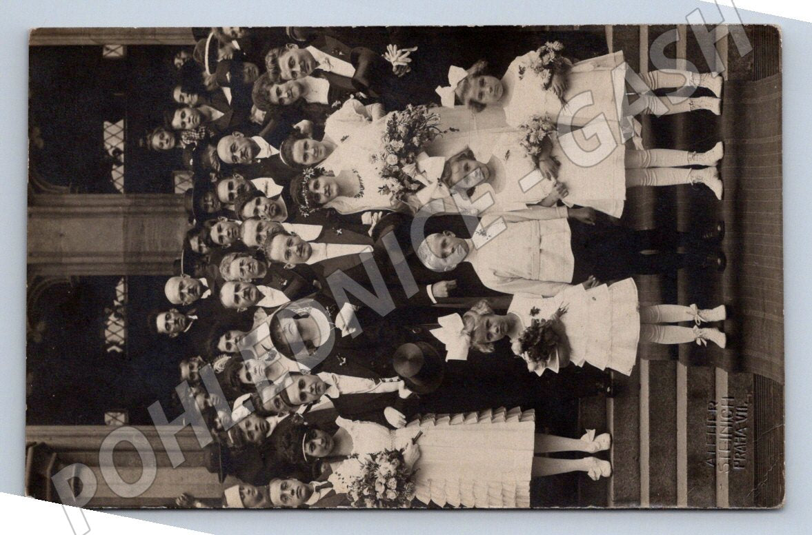 Pohlednice Praha svatba 1928 (P3070)