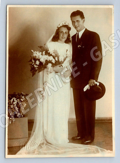Stará fotografie svatební pár 1945 (P3103)
