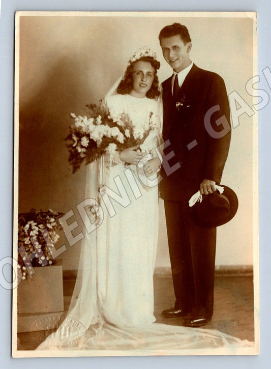 Stará fotografie svatební pár 1945 (P3103)
