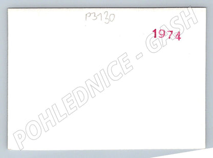 Stará fotografie krajina břízy rybník lavička 1974 (P3130)