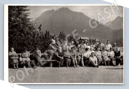 Stará fotografie skupina lidí v horách (P3151)