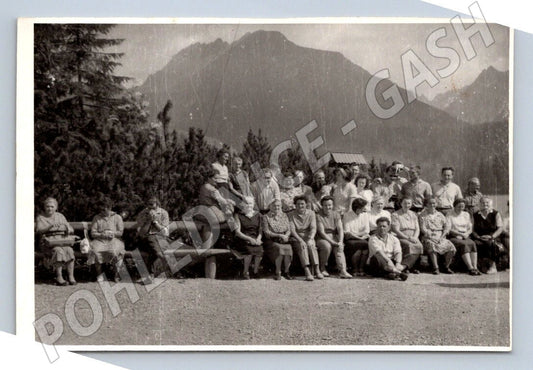 Stará fotografie skupina lidí v horách (P3151)