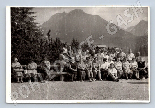 Stará fotografie skupina lidí v horách (P3152)