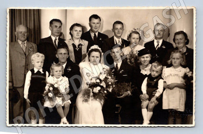 Stará fotografie svatební skupinka (P3162)